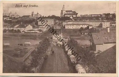 Hrodna - Blick auf Grodno - Briefstempel Etappen-Fuhrpark-Kolonne 222 gel. 1916