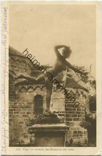 Laon - Figur im Vorhofe des Museums - Verlag Knackstedt & Co Hamburg - Feldpost gel. 1916