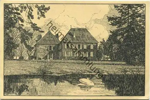 Puxe - Schloss vom Schwanenteiche - Feldpost - Künstlerkarte signiert M. Th. gel. 1916