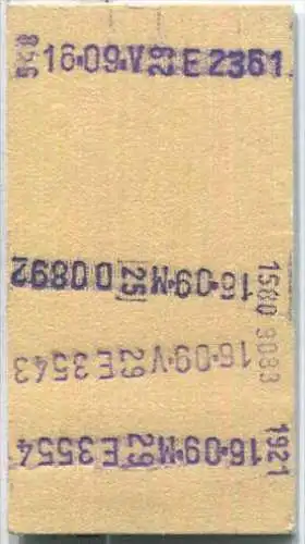 Rückfahrkarte Halber Preis - Stuttgart Hbf 3 nach Friedrichshafen - Fahrkarte 2. Klasse 28,00 DM 1980