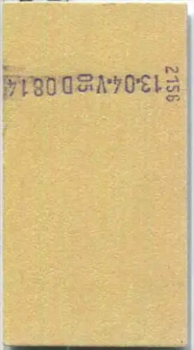 Rückfahrkarte Halber Preis - Stuttgart Hbf 1 nach Frankfurt - Fahrkarte 2. Klasse 30,00 DM 1980