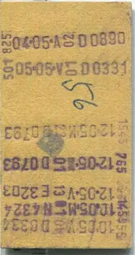 Rückfahrkarte Halber Preis - Stuttgart Hbf 6 nach Flensburg - Fahrkarte 2. Klasse 154,00 DM 1983