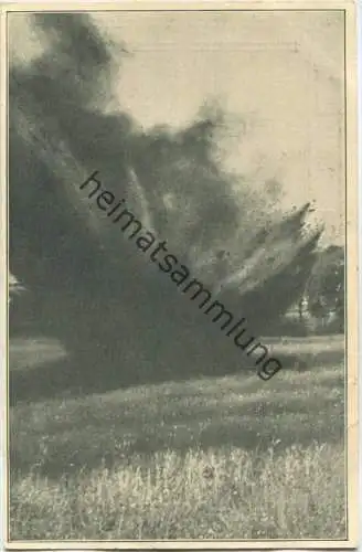 Granateneinschlag - Kriegsbilder-Postkarte - Feldpost gel. 1915