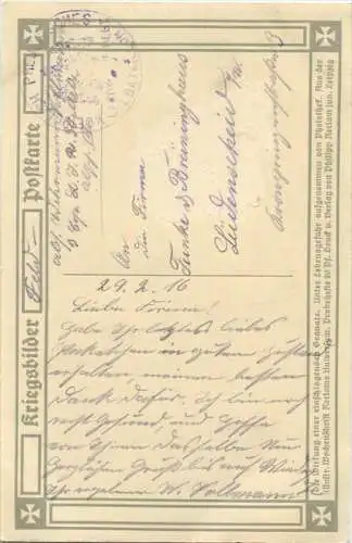 Granateneinschlag - Kriegsbilder-Postkarte - Feldpost gel. 1915