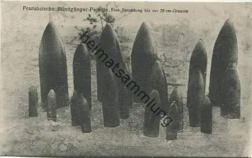 Französische Blindgänger-Familie - Rückseite beschrieben 1916