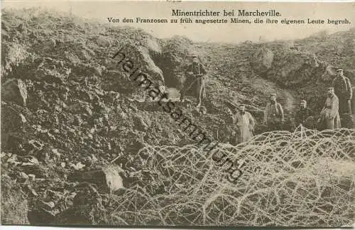 Minentrichter bei Marcheville - Feldpost gel. 1916