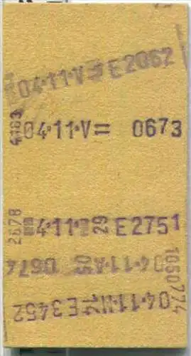 Rückfahrkarte Halber Preis - Stuttgart Hbf 2 nach Basel/Bad. Bhf - Fahrkarte 2. Klasse 50,00 DM 1982
