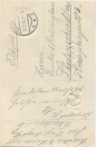 Neujahr - Prägedruck - Feldpost gel. 1916