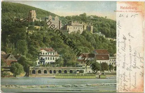 Heidelberg - Schloss von der Hirschgasse - Verlag A. Voigt Heidelberg gel. 1905