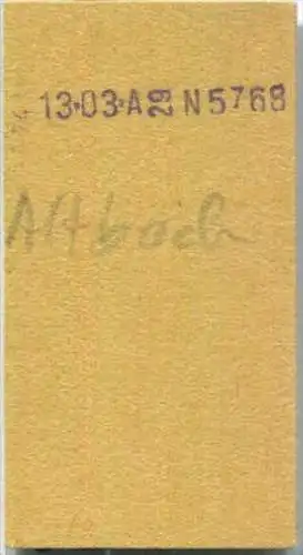 Rückfahrkarte Halber Preis - Stuttgart Hbf 3 nach Altbach oder Asperg - Fahrkarte 2. Klasse 1,20 DM 1978