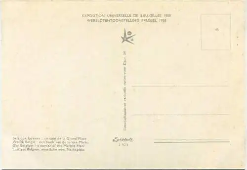 Bruxelles EXPO 1958 - un coin de la Grand Place - eine Ecke vom Marktplatz