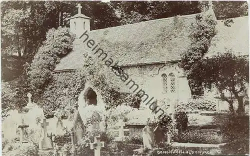 Isle of Wight - Bonchurch old Church - Foto-AK 1906