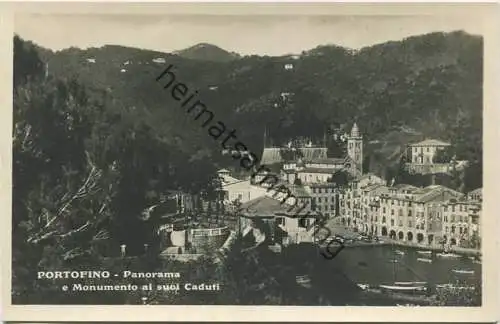 Portofino - Panorama e Monumento ai suoi Caduti - Fotografia - Foto-AK Ediz. G. Brissolese S. Margherita