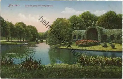 Bremen - Laubengang im Bürgerpark - Verlag von Alb. Rosenthal Bremen