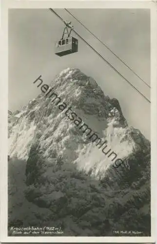 Kreuzeckbahn - Blick auf den Waxenstein - Foto-AK - Verlag Hans Huber München gel. 1930