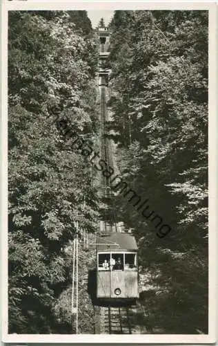 Baden-Baden - Drahtseilbahn - Station Merkur - Foto-Ansichtskarte - Verlag Karl Peters Fürth/Odenwald