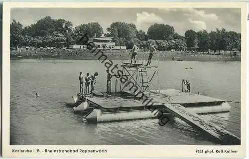 Karlsruhe - Rheinstrandbad bei Rappenwörth - Verlag J. Velten Karlsruhe