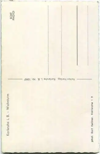 Karlsruhe - Wohnturm - Foto-Ansichtskarte - Verlag Velten Karlsruhe