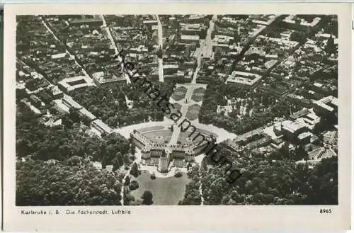 Karlsruhe - Die Fächerstadt - Luftbild - Foto-Ansichtskarte - Verlag Velten Karlsruhe