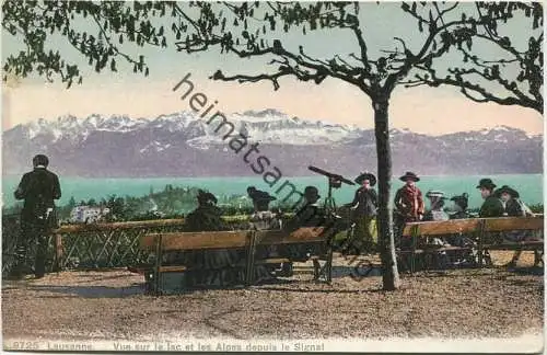 Lausanne - Vue sur le Lac et les Alpes depuis le Signal - Edition Phototypie Co. Neuchatel