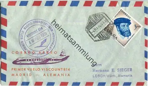 Luftpost Deutsche Lufthansa - Eröffnungsflug Madrid - Deutschland am 4.März 1959