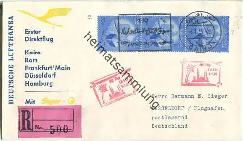 Luftpost Deutsche Lufthansa - Erstflug Kairo - Düsseldorf am 6.Januar 1959