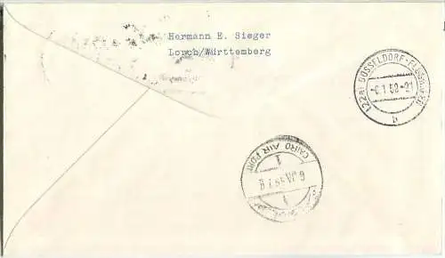 Luftpost Deutsche Lufthansa - Erstflug Kairo - Düsseldorf am 6.Januar 1959