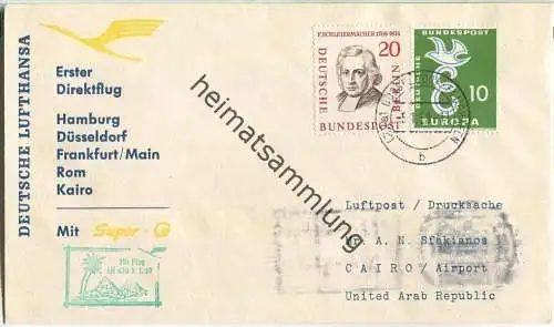 Luftpost Deutsche Lufthansa - Erstflug Düsseldorf - Kairo am 5.Januar 1959