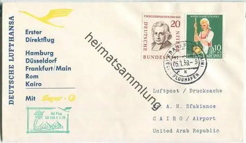 Luftpost Deutsche Lufthansa - Erstflug Frankfurt (Main) - Kairo am  5.Januar 1959