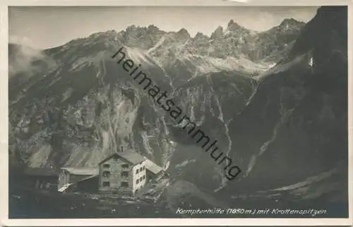 Kemptnerhütte mit Krottenspitzen - Foto-AK - Verlag Josef Gail München