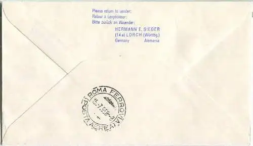 Luftpost Deutsche Lufthansa - Erstflug Vatikan - München am  15.Juli 1958