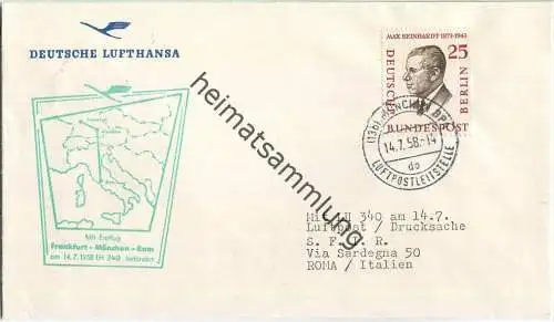 Luftpost Deutsche Lufthansa - Erstflug München - Rom am  14.Juli 1958