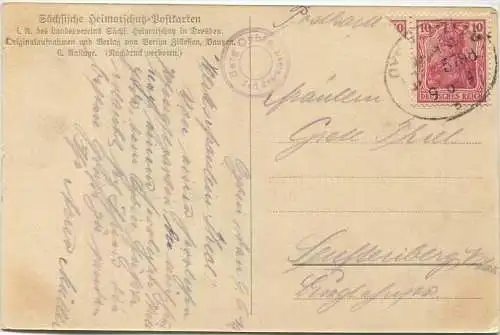 Der Berg Oybin - Sächsische Heimatschutz-Postkarte gel. 1919