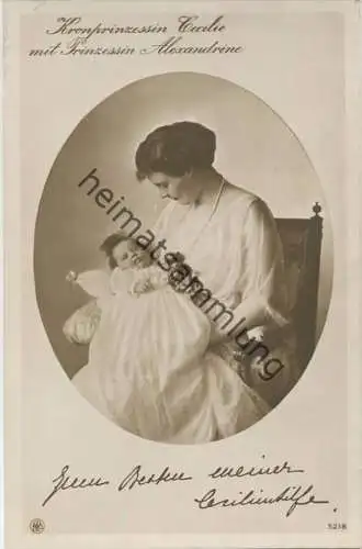 Preussen - Kronprinzessin Cecilie mit Prinzessin Alexandrine - Verlag NPG - Phot. van Dühren Berlin