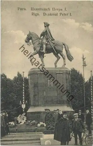 Riga - Denkmal Peter I. - Rückseite beschrieben 1910