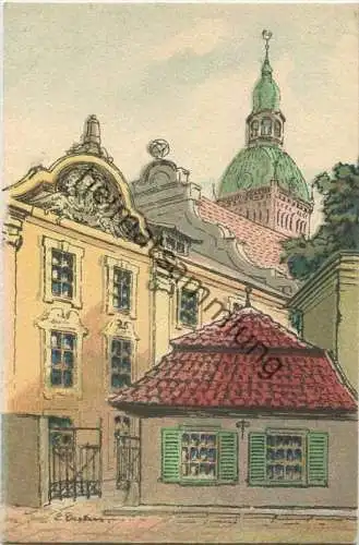 Riga - Grosse Neustrasse - Künstlerkarte E. Deeters 40er Jahre