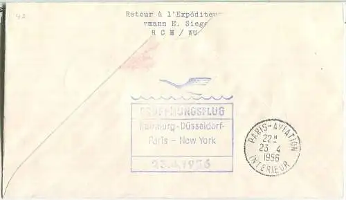 Luftpost Deutsche Lufthansa - Eröffnungsflug Düsseldorf - Paris am 23. April 1956