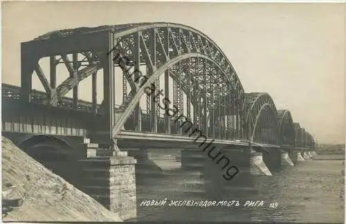 Riga - Eisenbahnbrücke - Foto-AK gel. 1914