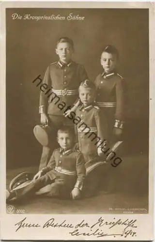 Preussen - Die Kronprinzlichen Söhne - Zum Besten der Kriegshilfe - Verlag NPG - Phot. Niederastroth Potsdam