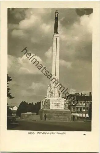 Riga - Brivibas piemineklis - Foto-AK 30er Jahre