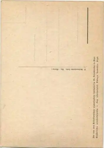 Riga - Die St. Petri-Kirche brennt - Degosais Peterbaznicas tornis - AK-Grossformat 40er Jahre