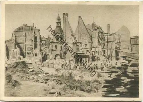 Riga - Drupu novaksana iekspilseta - Aufräumarbeiten in der Innenstadt - AK-Grossformat 40er Jahre