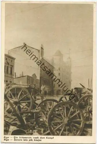Riga - Die Schönerstrasse nach dem Kampf - Sonera iela pec kaujas 40er Jahre