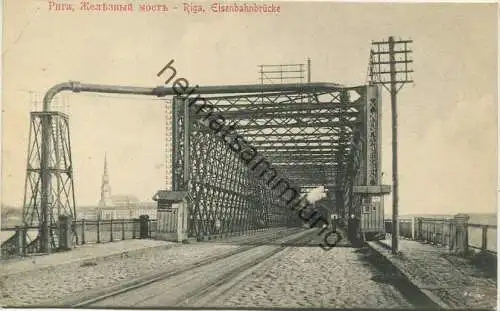 Riga - Eisenbahnbrücke 1909 - Rückseite beschrieben