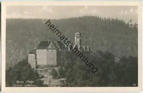 Greiz - Oberes Schloss - Foto-Ansichtskarte - Verlag Trinks & Co Leipzig