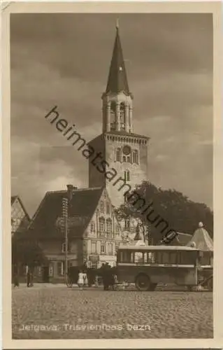 Jelgava - Mitau - Trisvienibas bazn - Bus - Foto- AK 20er Jahre