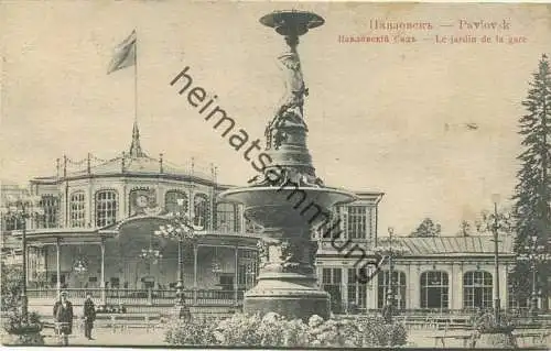 Pavlovsk - Le jardin de la gare - Musikpavillon - Bahnhof gel. 1909