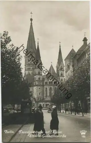 Berlin-Charlottenburg - Tauentzienstrasse mit Kaiser Wilhelm Gedächtniskirche - Foto-AK ca. 1930 - Verlag Otto Junga Ber