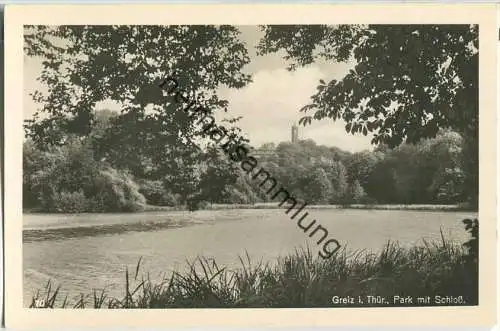 Greiz - Park mit Schloß - Foto-Ansichtskarte - Verlag Trinks & Co Leipzig