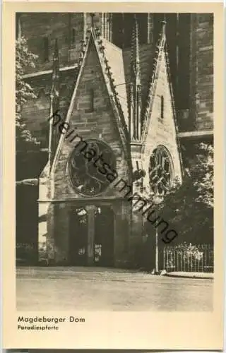 Magdeburg - Dom - Paradiespforte - Foto-Ansichtskarte - Verlag Gebr. Garloff Magdeburg